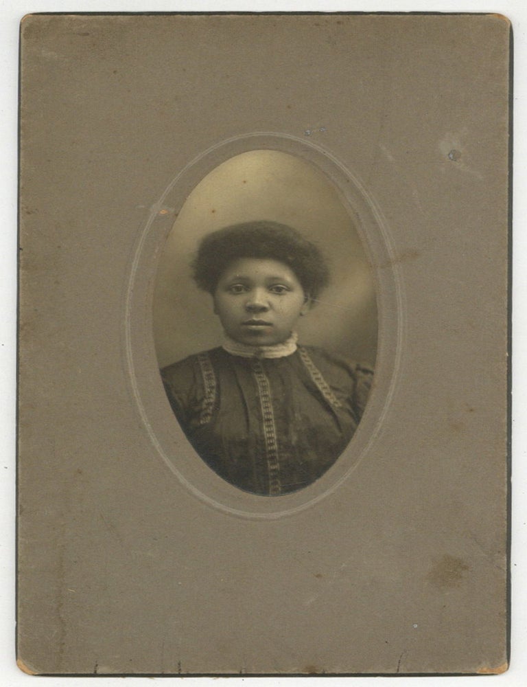 Item #604102 Cabinet Card Portrait Photograph of an Unidentified Young African-American Woman. Circa 1885