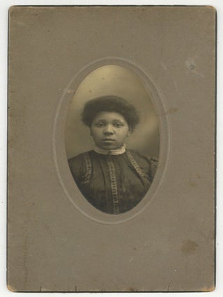 Item #604102 Cabinet Card Portrait Photograph of an Unidentified Young African-American Woman....