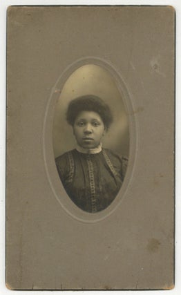 Item #604102 Cabinet Card Portrait Photograph of an Unidentified Young African-American Woman....