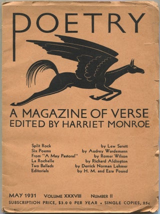Item #604585 Poetry: A Magazine of Verse – Volume XXXVIII, Number II, May 1931. Harriet MONROE,...