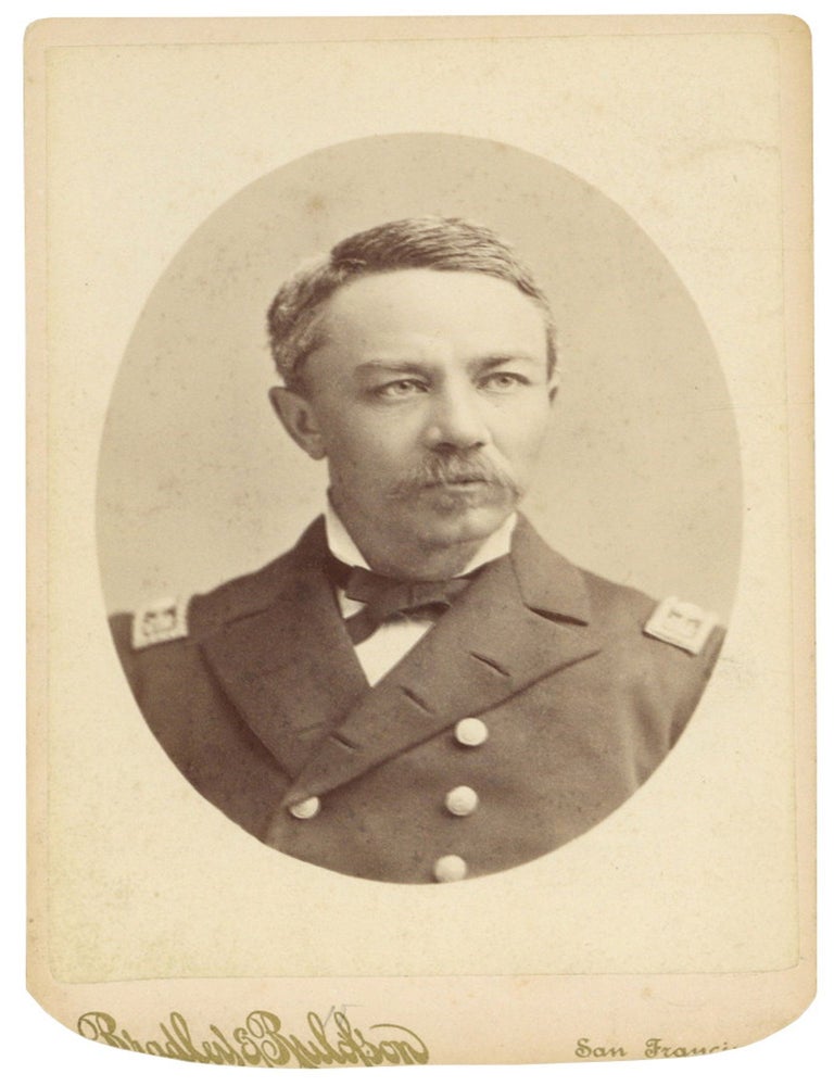 Item #604838 Inscribed Cabinet Card Photograph of Captain M.A. Healy, the First Man of African-American Descent to Captain an American Government Ship. Captain Michael Augustine HEALY.