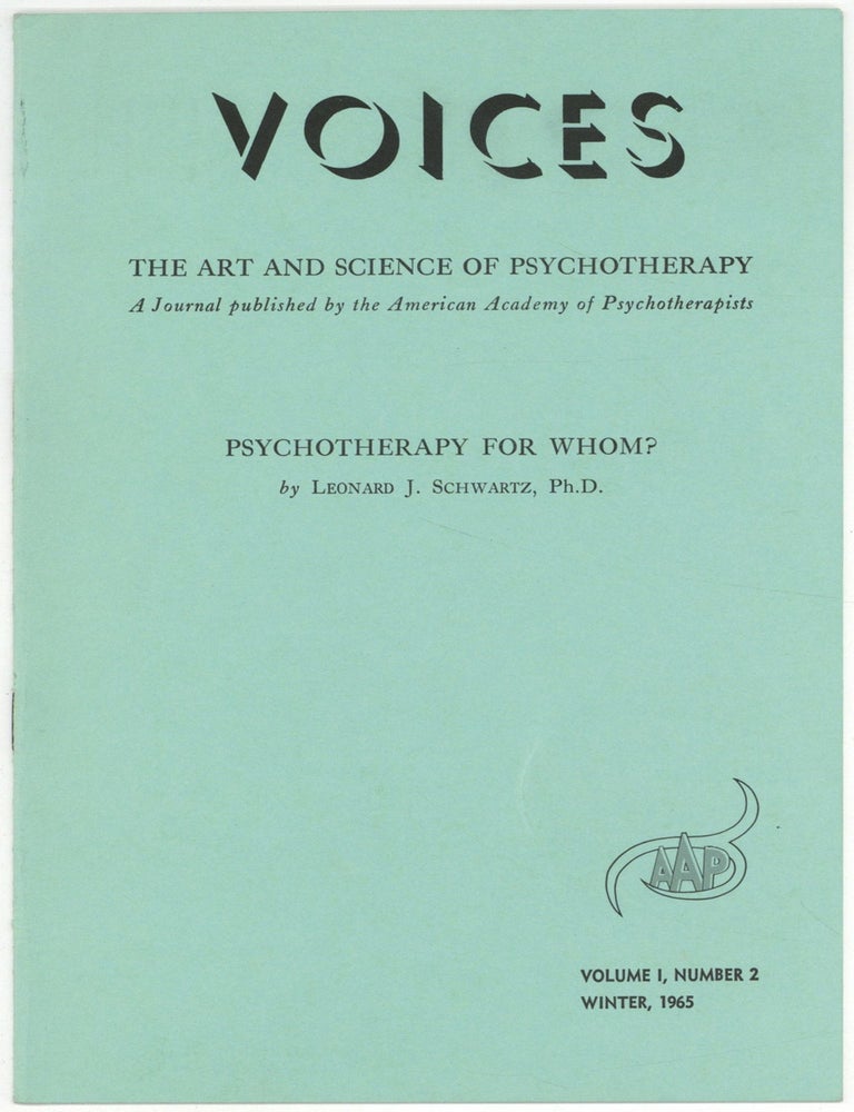 Item #605200 [Offprint]: Psychotherapy for Whom? Leonard J. SCHWARTZ.