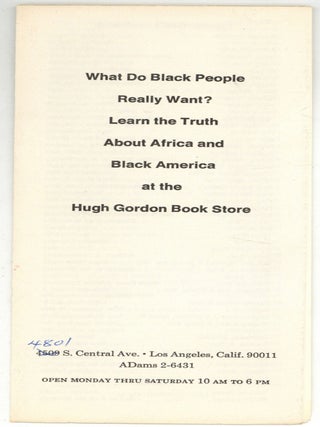 Item #606027 [Bookseller Advertisement, Cover Title]: What Do Black People Really Want? Learn the...