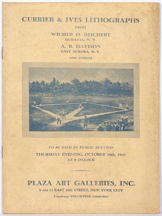 Item #606384 [Auction catalog]: Currier & Ives Lithographs from Wilmer O. Reichert, Moravia,...
