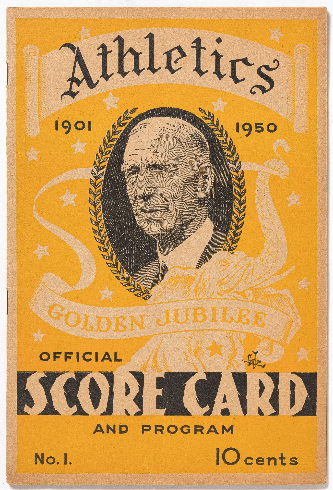 Athletics Golden Jubilee Official Score Card and Program | Connie MACK