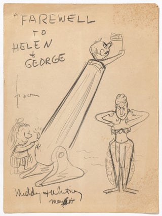 Item #606904 [Going Away Card with Original Drawing by Whitney Darrow, Jr.]: Farewell to Helen...