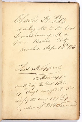 Civil War Autograph Album of Prisoners Held at Fort Warren in Boston Harbor, Massachusetts (1861-62)