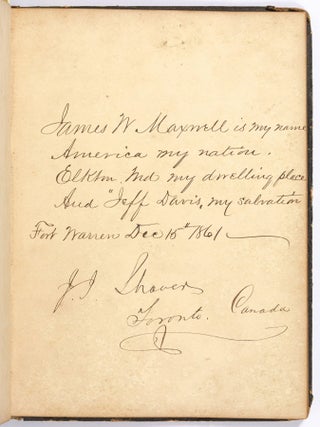 Civil War Autograph Album of Prisoners Held at Fort Warren in Boston Harbor, Massachusetts (1861-62)