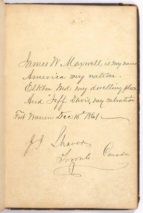Civil War Autograph Album of Prisoners Held at Fort Warren in Boston Harbor, Massachusetts (1861-62)