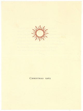 Item #607589 Christmas Card for 1965. Robert FITZGERALD