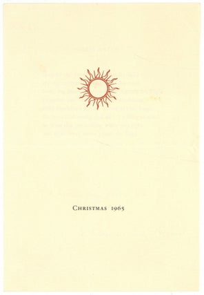 Item #607589 Christmas Card for 1965. Robert FITZGERALD