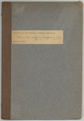 Item #607880 Boletin de la Sociedad "Andres del Río" – Tomo 1, Núms. 1-2, Setiembre...
