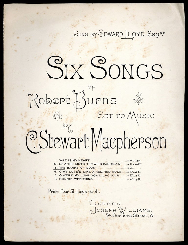 Item #607924 [Sheet music]: The Banks of Doon. Robert BURNS, words by, music by C. Stewart Macpherson.