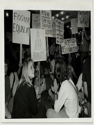 Item #608709 [Wire Photo]: Protest Against Governor Michael Dukakis' Gay and Lesbian Foster...