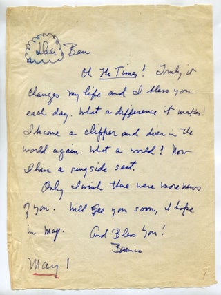 Item #609024 Autograph Letter Signed to her publisher Ben Raeburn. Berenice ABBOTT