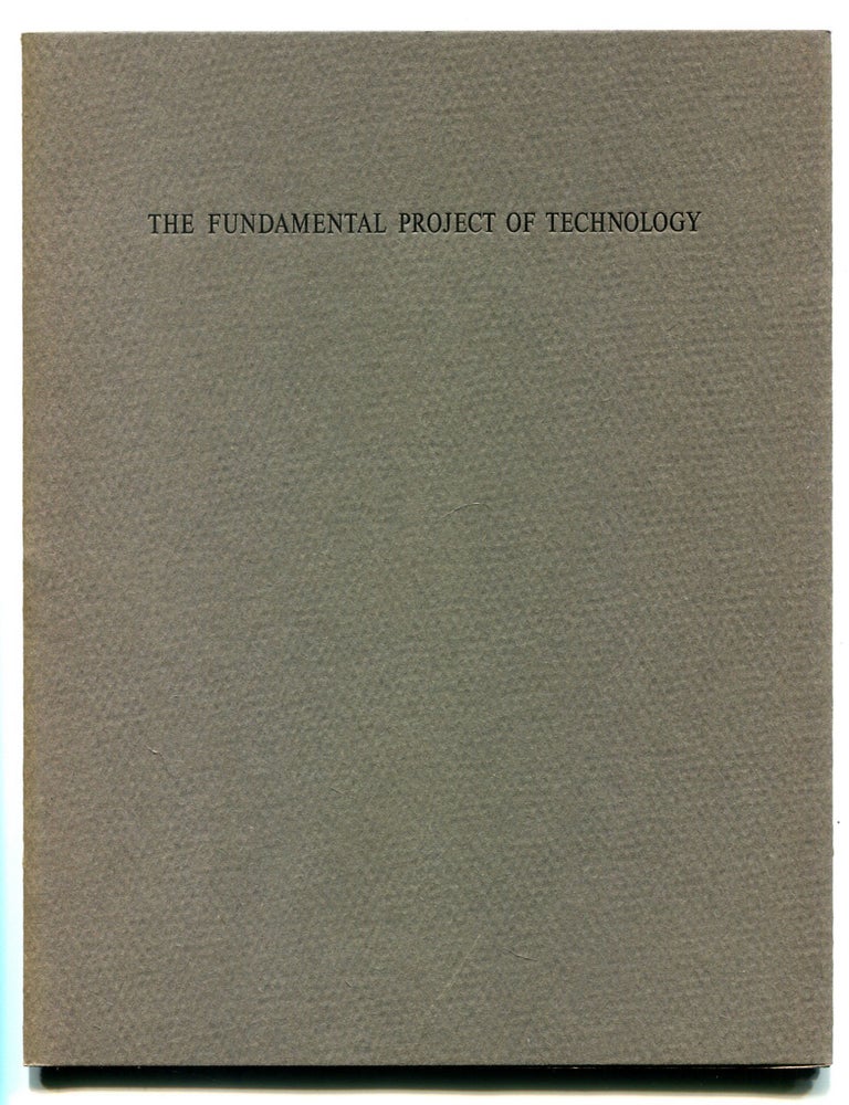 Item #609113 The Fundamental Project of Technology. Galway KINNELL.