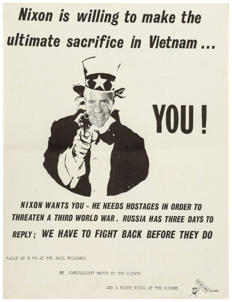 Political Poster]: Nixon is willing to make the ultimate sacfricive in Vietnam ... YOU ! Richard NIXON.
