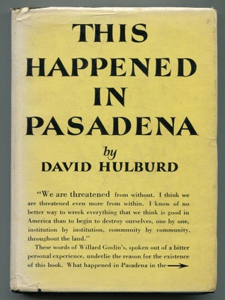 Item #609836 This Happened in Pasadena. David HULBURD