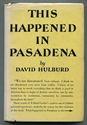 Item #609836 This Happened in Pasadena. David HULBURD