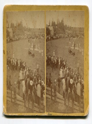 Item #610148 [Baseball stereographic view]: Base Ball Game Scene in Berlin, Wisconsin