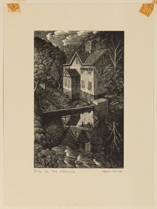 Item #610411 Mill on the Aspetuck: A Wood Engraving by John De Pol. John De POL