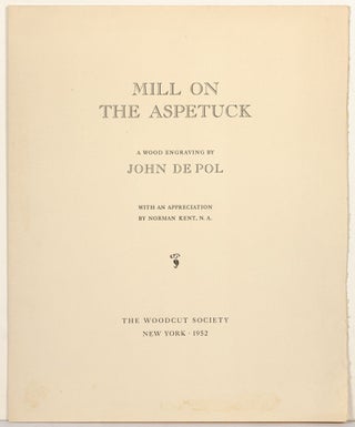 Mill on the Aspetuck: A Wood Engraving by John De Pol