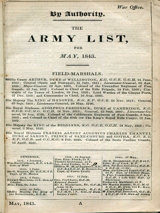 The Army List [for] May, 1843; July 1844; October 1845; April 1846