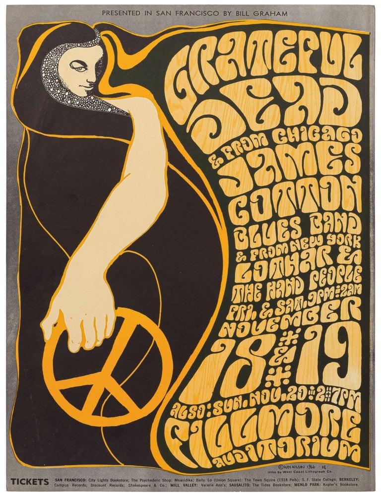 Item #611235 [Poster]: Grateful Dead, James Cotton Blues Band, and Lothar & The Hand People at the Fillmore Auditorium November, 1966 (Fourth Printing)