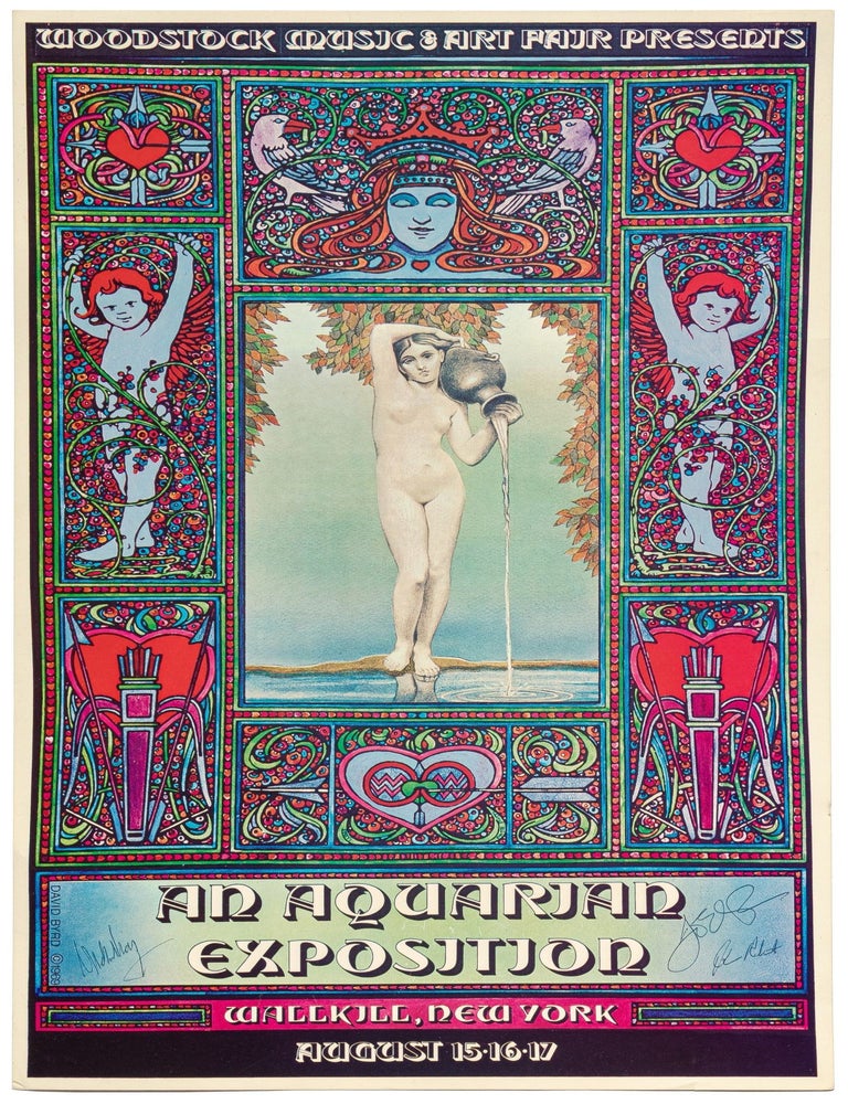 Item #611271 [Poster]: Woodstock Music & Art Fair Presents An Aquarian Exposition: Wallkill, New York, August 15, 16, 17. David BYRD.