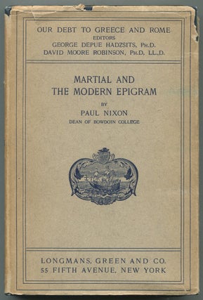 Item #611293 Martial and the Modern Epigram. Paul NIXON