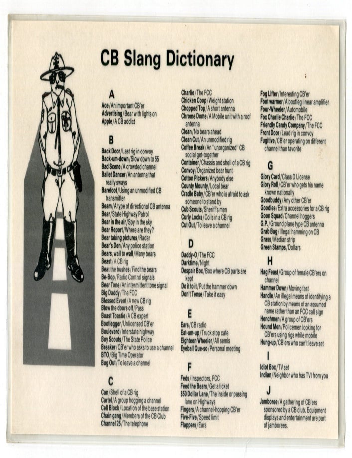 Cover Title : CB Slang Dictionary