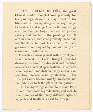 Peter Bruegel: 10 Reproductions Of Peter Bruegel's Engravings