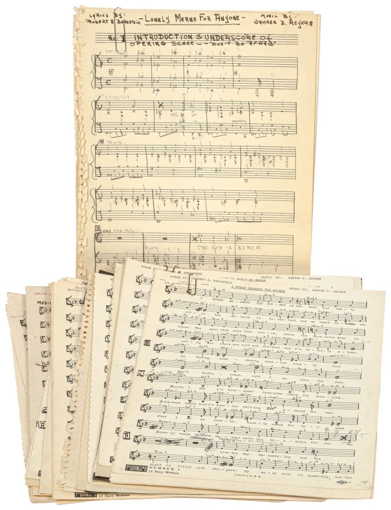 Item #612527 [Archive]: Unpublished Works of Song Writing Duo Robert A. Bernstein and Warren B. Meyers &ndash; 1951 to 1952. Robert A. BERNSTEIN, words by, music by Warren B. Meyers.