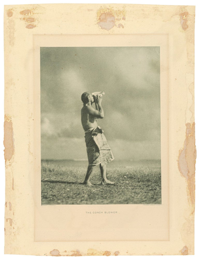 Item #612592 [Photographic Print]: The Conch Blower. Robert J. FLAHERTY, Francis Hubbard Flaherty.