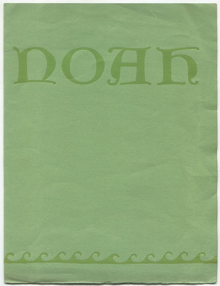 Item #612633 Old Noah. [Cover title]: Noah. Albert M. BENDER.