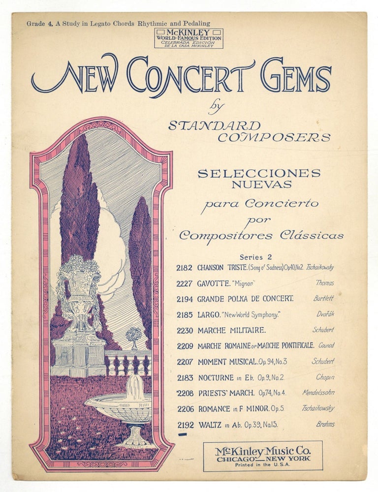 Item #612969 [Sheet music]: Waltz in A-Flat (Vals en La bemol mayor): Op. 39, No. 15 &ndash; New Concert Gems by Standard Composers. Johannes BRAHMS.