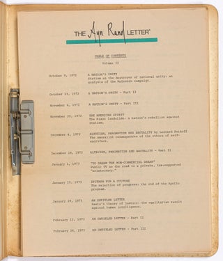 The Ayn Rand Letter. Volume II, Issues Numbered 1-26 (complete for that volume)
