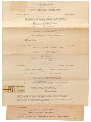 Item #613714 [Broadside]: A Workshop Program Presented by Choreographers' Workshop Inc. at...