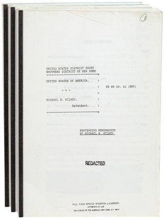 Item #614101 [Sentencing Memoranda]: United States of America - v - Michael R. Milken, Defendant....