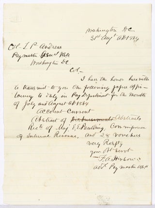 [Letters] 30 Letters Received or Written by Paymaster Major Foster Amos Hixson: 1864 - 1867
