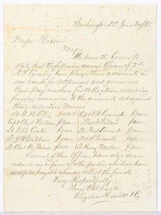 [Letters] 30 Letters Received or Written by Paymaster Major Foster Amos Hixson: 1864 - 1867