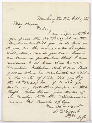 [Letters] 30 Letters Received or Written by Paymaster Major Foster Amos Hixson: 1864 - 1867