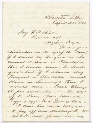 [Letters] 30 Letters Received or Written by Paymaster Major Foster Amos Hixson: 1864 - 1867