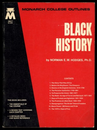 Item #614552 Black History (Monarch College Outlines). Norman E. W. HODGES