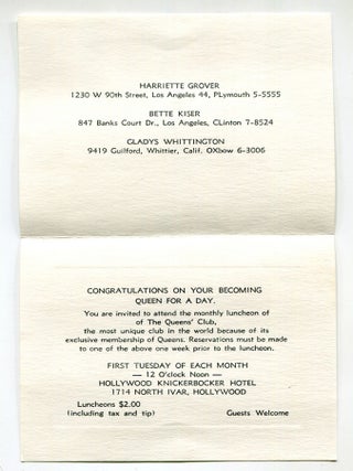 Item #615214 [Invite]: The Queens' Club (Queen For A Day