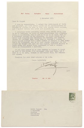 Item #615288 Typed Letter Signed to Colin Hugget politely refusing to Sign books by Post. Basil...