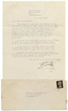Item #615289 Typed Letter Signed to Melville Hardiment. Basil BUNTING