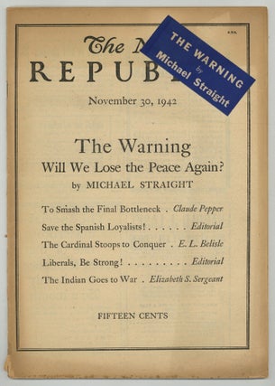 Item #615340 The New Republic – Vol. 107, No. 22, Monday, November 30, 1942
