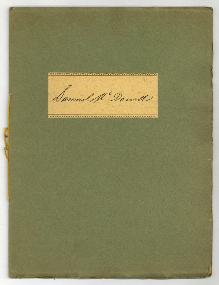 Item #615390 Excerpts from the Journal kept by Samuel McDowell during his Journey to Minnesota, 1856. Samuel McDOWELL.