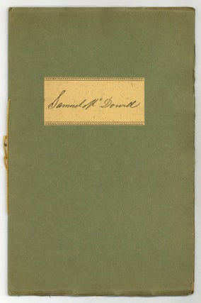 Item #615390 Excerpts from the Journal kept by Samuel McDowell during his Journey to Minnesota,...
